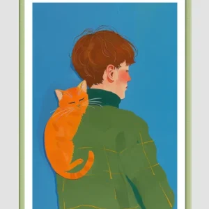 EverythingBoho The Purrfect Cat Dad Wall Art (Olive Green)