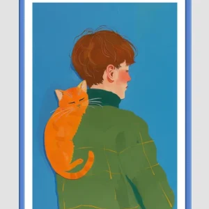 EverythingBoho The Purrfect Cat Dad Wall Art (Royal Blue)