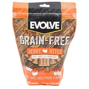 Evolve Grain-Free Jerky Bites Deboned Turkey, Sweet Potato, & Berry Recipe 12 oz.