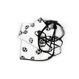 EZ Care Vinyl Grooming Apron, White with Paw Prints