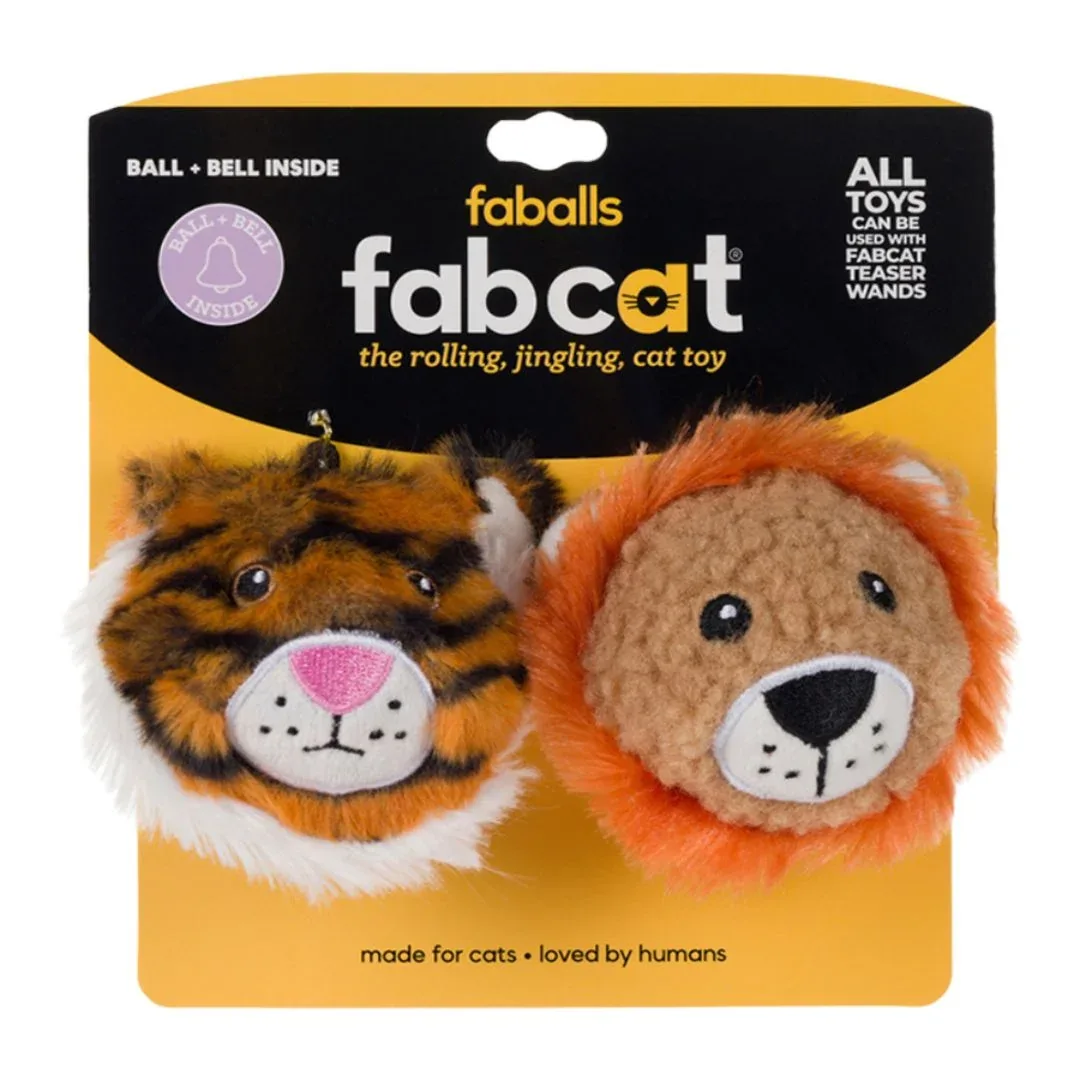 Fabcat Faball Lion + Tiger 2 ct