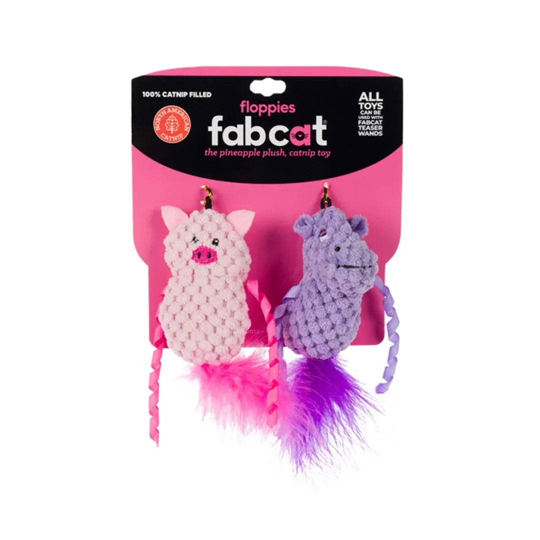Fabcat Floppy Hippo + Pig 2 ct