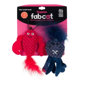 Fabcat Floppy Lobster + Octopus 2 ct