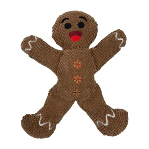 FabDog Floppy Gingerbread Man Large Plush Dog Toy
