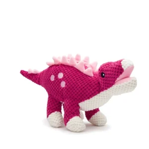 FabDog Floppy Stegosaurus Dinosaur Dog Toy - Pink, Large