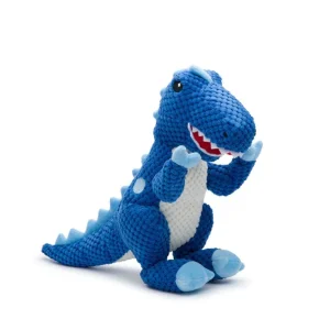 FabDog Floppy T-Rex Dinosaur Dog Toy - Blue, Large