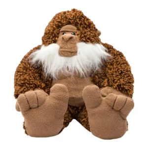 FabDog Fluffy Bigfoot Dog Toy - Shaggy Plush with Squeakers & Grunter