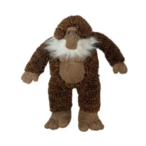 FabDog Fluffy Bigfoot Dog Toy - Small Plush with Grunting Squeaker