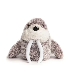 FabDog Fluffy Walrus Plush Dog Toy with 5 Squeakers and Grunter - Small