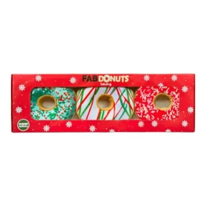 FabDog Holiday Donut Dog Toy, 3 ct