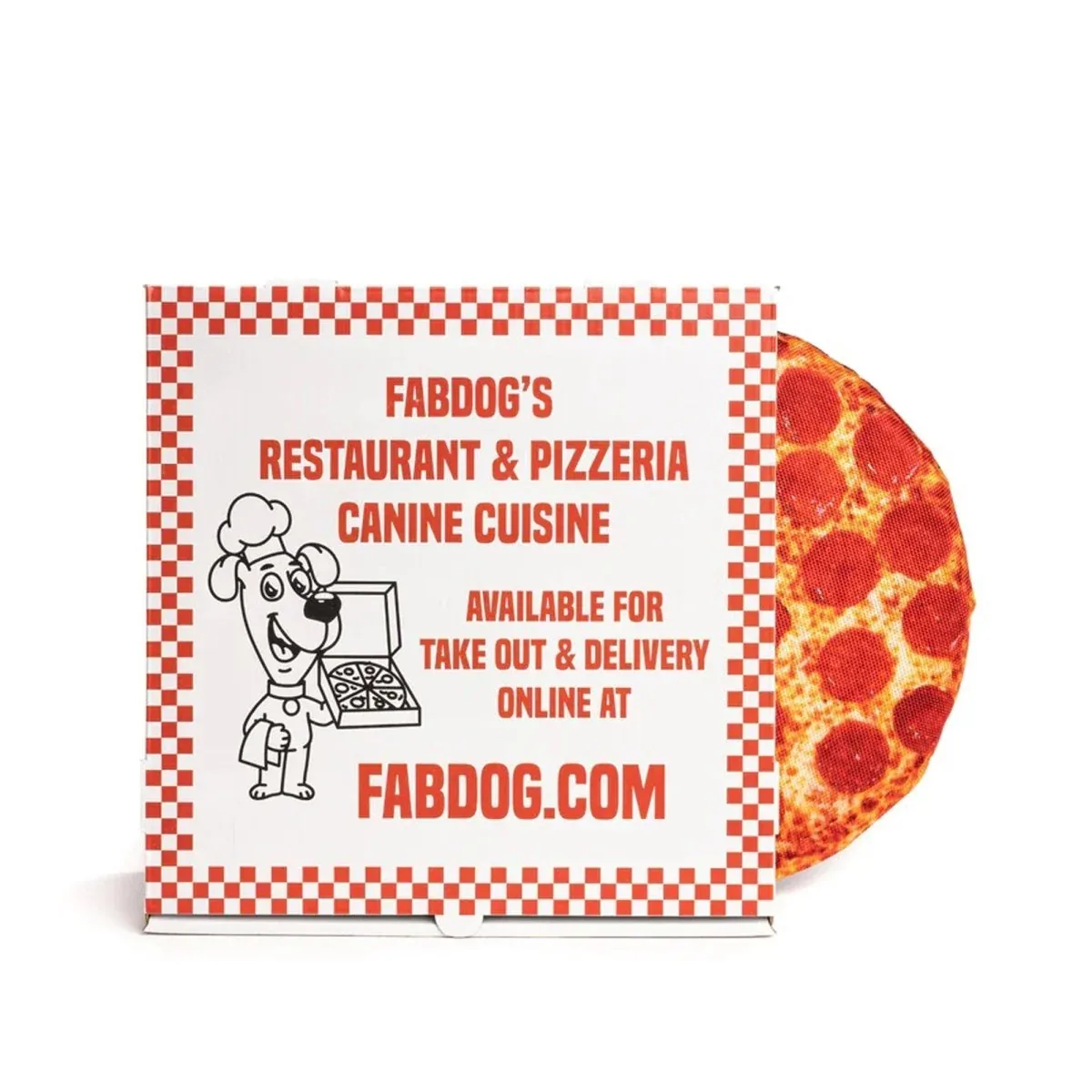 FabDog Super Squeaker Pizza Dog Toy 10 in