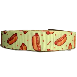 Falling Hotdogs Nylon Dog Collar