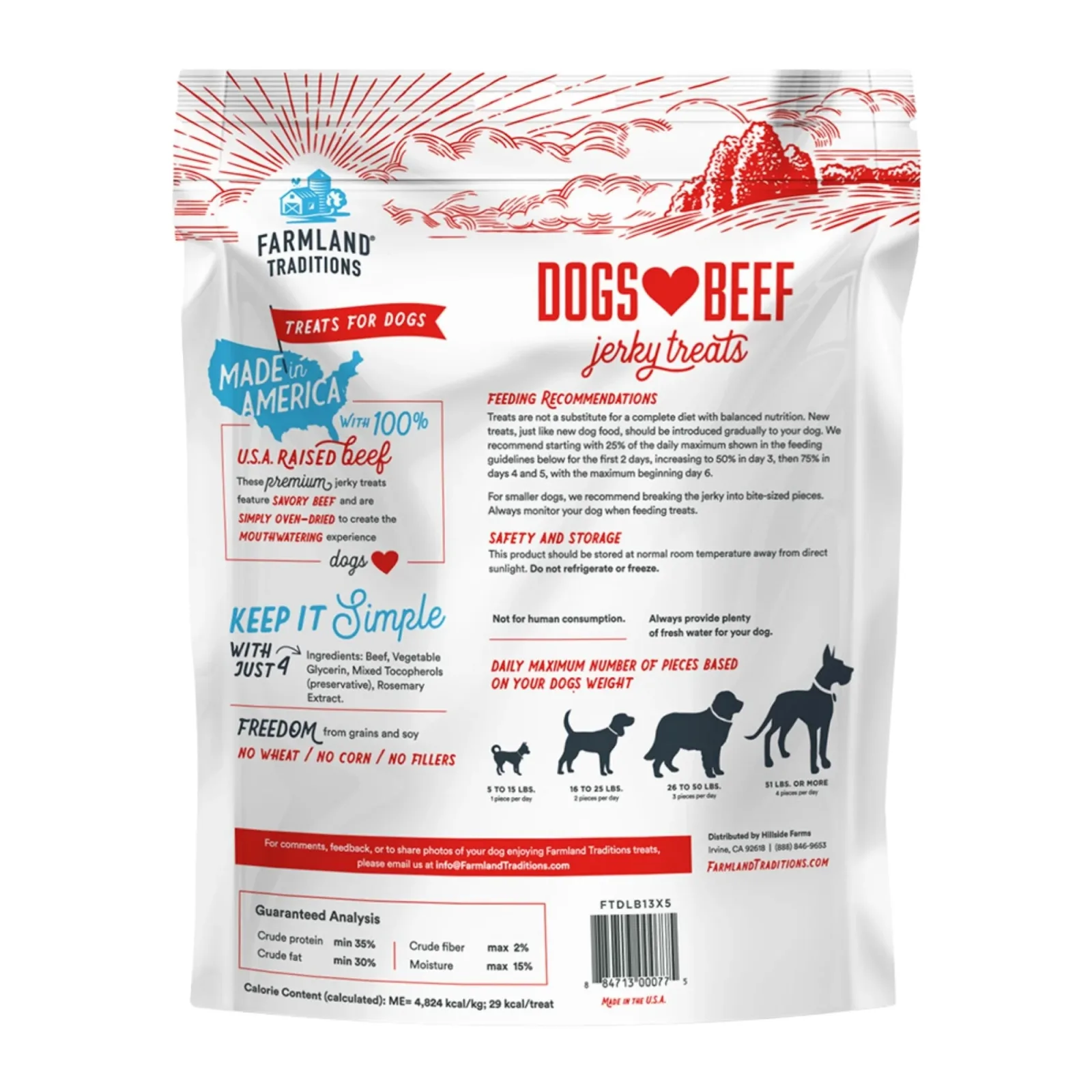 Farmland Traditions Beef Jerky Dog Treats 13.5 oz - Image 2