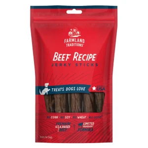 Farmland Traditions Beef Jerky Sticks Dog Treats 14 oz