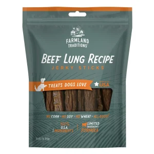 Farmland Traditions Simple Snacks Beef Lung Jerky Sticks Dog Treats 8.2 oz