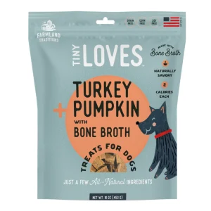 Farmland Traditions Tiny Loves Turkey and Pumpkin with Bone Broth Dog Treats, 16 oz