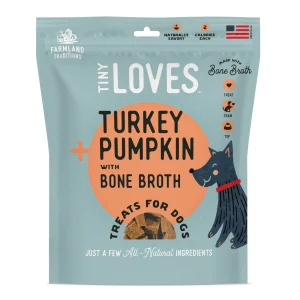 Farmland Traditions Tiny Loves Turkey & Pumpkin w/Bone Broth Dog Treats 6 oz