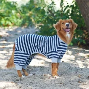 Fashion Pet Striped Dog Pajamas - Blue, XX-Small