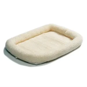 FastFurnishings Synthetic Sheepskin Dog Bed 36 x 23 - Ultra-Soft Fleece Cushion for Medium Dogs
