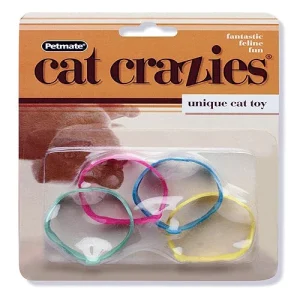 FAT CAT Cat Crazies Cat Toy Green, Blue, Red, Yellow, 4 ct