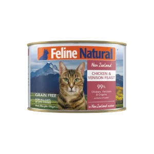 Feline Natural Chicken and Venison Wet Cat Food - Cage-Free Chicken and Grass-Fed Venison, 6 oz, 12 ct