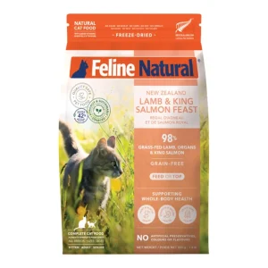 Feline Natural Freeze-Dried Lamb and King Salmon Cat Food - Grass-Fed Lamb and Wild King Salmon, 1.8 lb