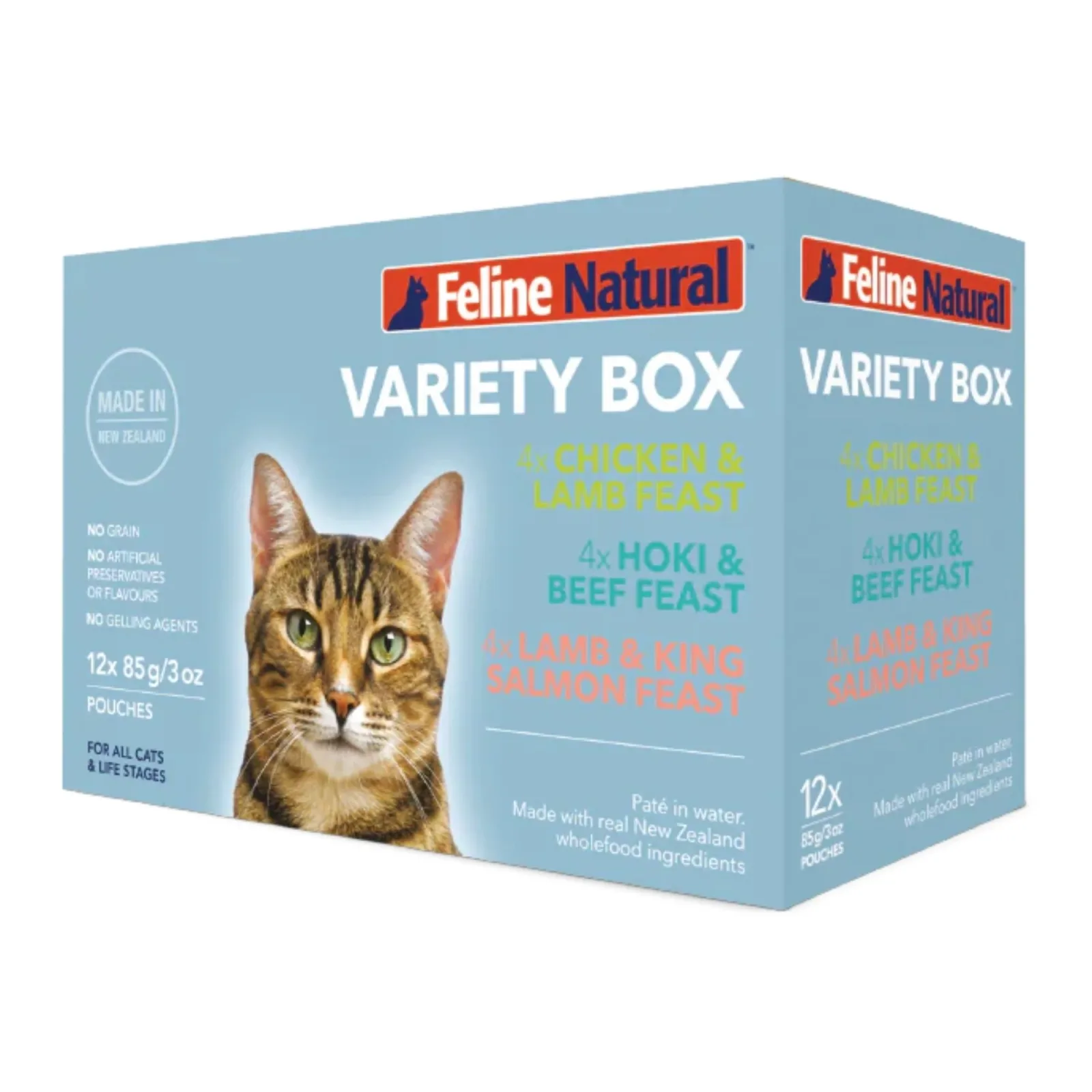 Feline Natural Grain-Free Wet Cat Food - Variety Pack Pouches, 3 oz, 12 ct
