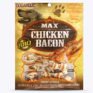 FG-Dogaholic Chicken Bacon Bone BBQ Dog Treat - 10pcs