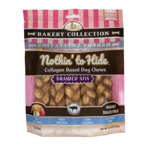 Fieldcrest Farms Nothin' To Hide Bakery Collection Dog Treat Braided Stix, Beef, 4.5 in, 5 ct