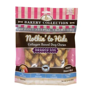 Fieldcrest Farms Nothin' To Hide Bakery Collection Dog Treat Braided Stix, Beef, 5.5 in, 3 ct