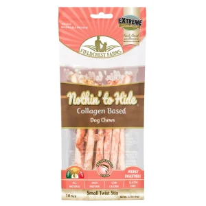 Fieldcrest Farms Nothin' to Hide Collagen Twist Stix Dog Chew Salmon Small, 10 pk