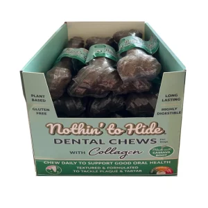Fieldcrest Farms Nothin' to Hide Dental Bone Collagen Dog Chew Display Beef, 7 in, 13 ct