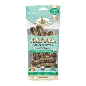 Fieldcrest Farms Nothin' to Hide Dental Wave Collagen Dog Chew Beef, 3 in, 12 ct
