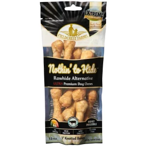 Fieldcrest Farms Nothin' To Hide Ultra Knotted Bone Dog Treat Beef 3 in, 12 pk