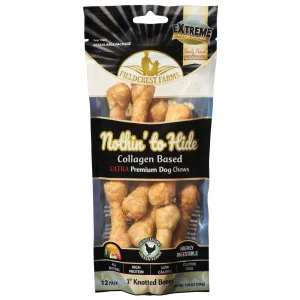 Fieldcrest Farms Nothin' To Hide Ultra Knotted Bone Dog Treat Chicken 3 in, 12 pk