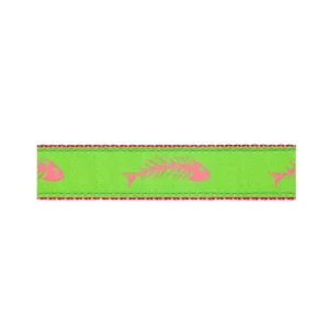 Fishbones -- Pink on Green