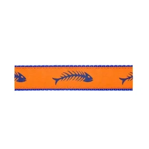 Fishbones -- Royal Blue on Orange