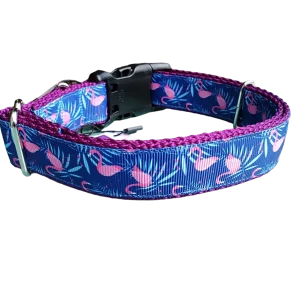 Flamingos Nylon Dog Collar