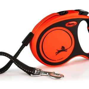 Flexi Xtreme Retractable Leash Orange & Black Large, 26 ft