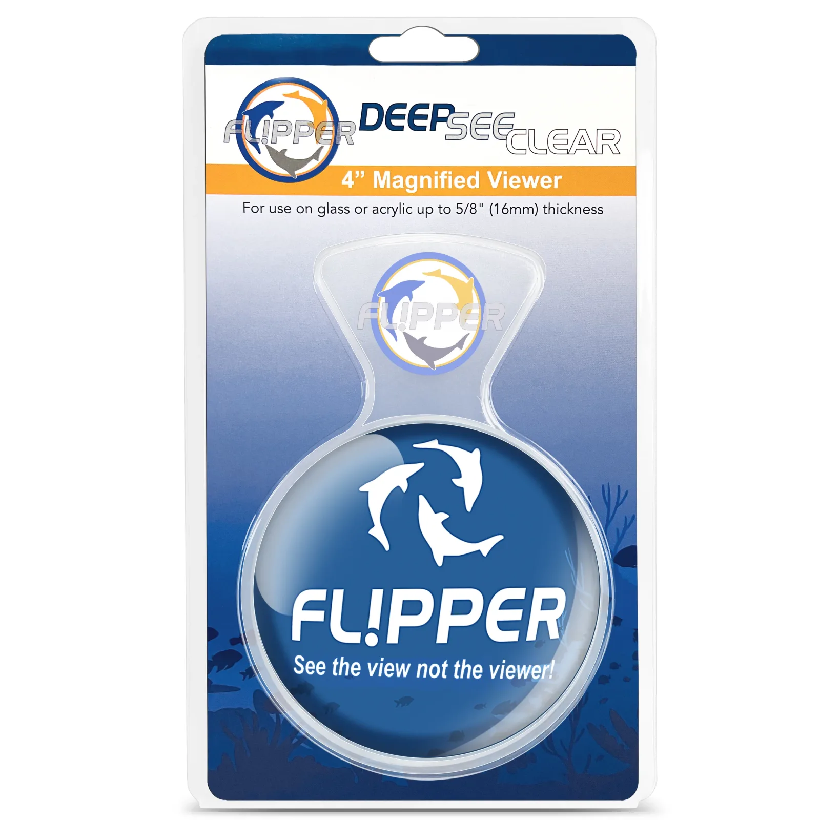 Flipper Cleaner DeepSee Clear Magnified Aquarium Viewer 4 in