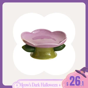 Flower Shape Cat Bowl