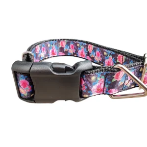 Flowers and Bluebirds Nylon Dog Collar