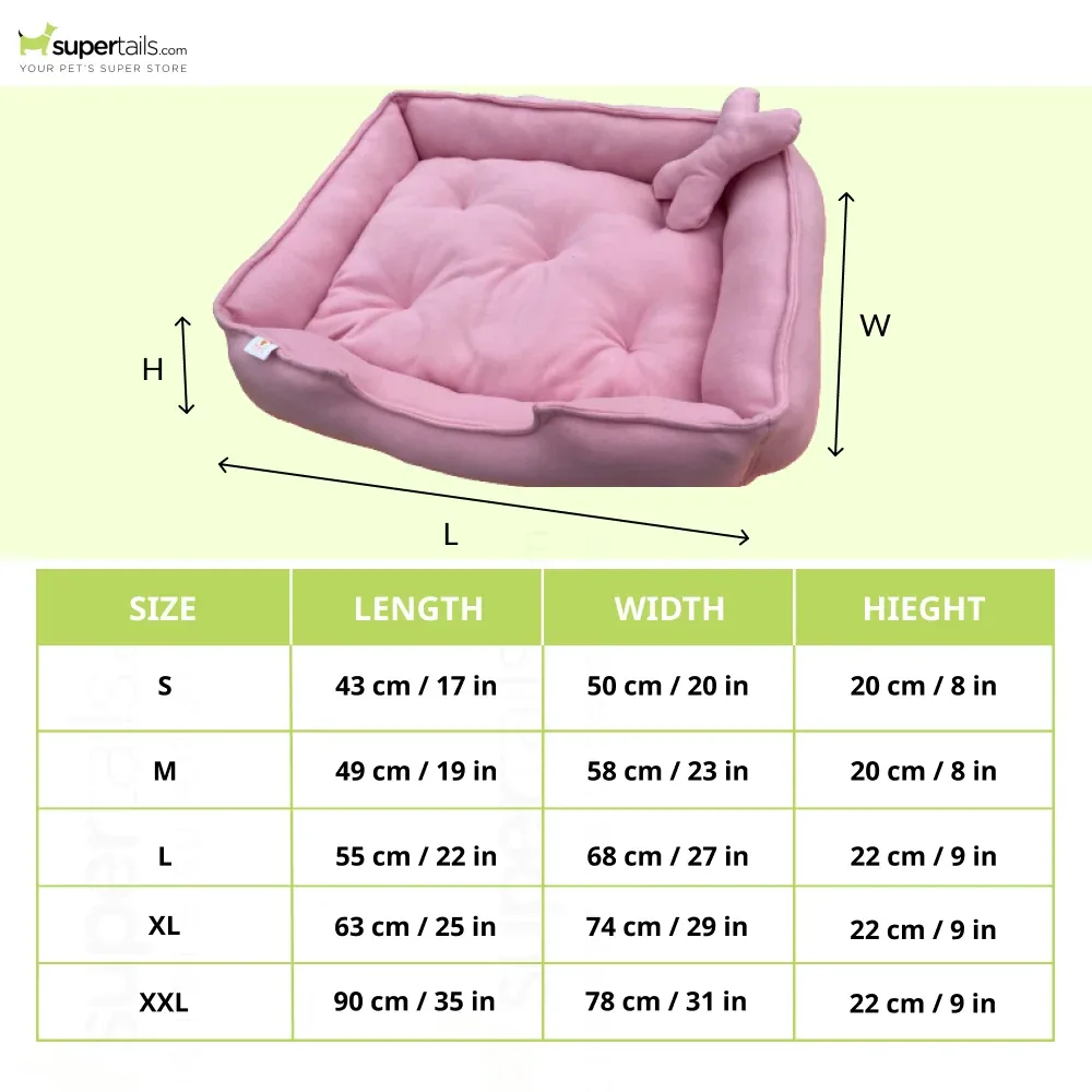 Fluffy's Luxurious Reversible Polyester Filled Bed for Dogs and Cats (Pink) - Image 2