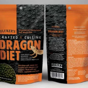Fluker's Crafted Cuisine Adult Bearded Dragon Diet - Veterinarian Formulated Dry Food with Real Insects, Vegetables and Fruit, 6.75 oz
