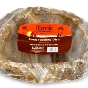Fluker's Hermit Crab Rock Feeding Dish Brown, Medium