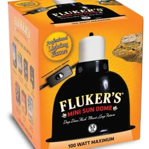 Fluker's Mini Sun Dome Reptile Lighting Fixture - Black, 5.5 in