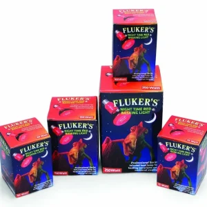 Fluker's Nighttime Red Reptile Basking Spotlight - Infrared Heat Lamp, 75W