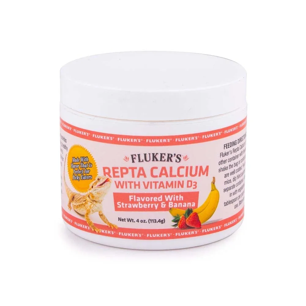 Fluker's Repta Strawberry-Banana Flavored Calcium with Vitamin D3 4 oz