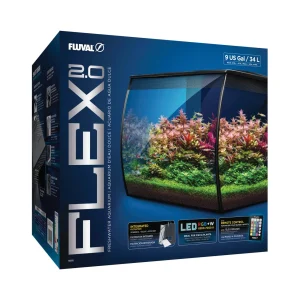 Fluval Flex 2.0 9 gal Aquarium Kit, Black