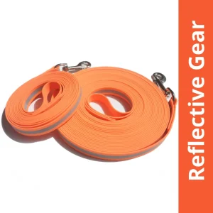 For The Love Of Dog Long Line Reflective Strip Leash for Dogs (Neon Orange)